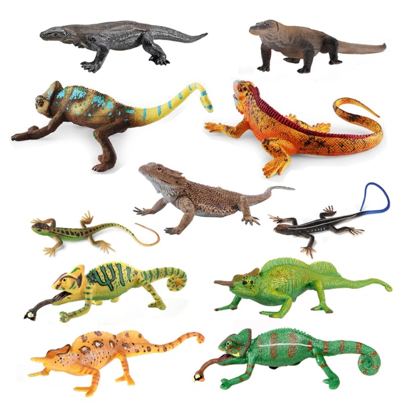 Kids Toys Reviews - Iguana- en kameleonsfiguren, reptielenfiguurtjes, anime-actiefiguren, plastic